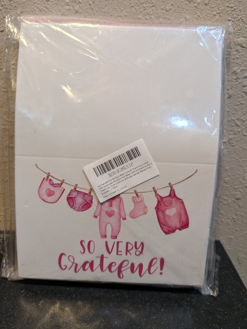 36 Pack Baby Shower, Birthday, Gender Reveal Party Thank You Cards & Envelopes